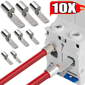 10pcs C45 Air Switch Special Pin Shaped Cable Lugs / Cold Press Square Insert Copper Wire Terminals / Bulk Optional Crimp Connectors / Stable Conductive Wiring Terminal for Circuit Breaker Cable Connection