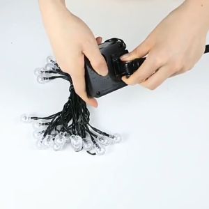 MlaDen โซล่าเซลล์ 20/30/50/100 LED ไฟกระพริบ แต่งสว ไฟแต่งสวน ไฟวินเทจ ไฟปิงปอง ต่อหลายๆชุดได้ไม่ต้องเดินสาย