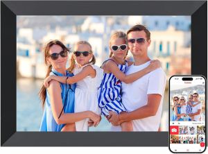 Frameo 10.1 Inch WiFi Digital Picture Frame Smart Cloud Electronic Photo Frame with HD IPS Touch Screen Slideshow 16GB Memory A