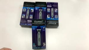 Kemei | Tông Đơ Cắt Tóc Điện KEMEI T9 Dành Cho Nam Chuyên Nghiệp Có Thể Sạc Lại Với Đầu Khắc Được Lưỡi Dao Bằng Thép Không Gỉ Cho Râu Thân Đầu KM-1757