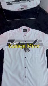 Kemeja Koko Dewasa Lengan Pendek Motif Miror Kerah Shanghai JU0158