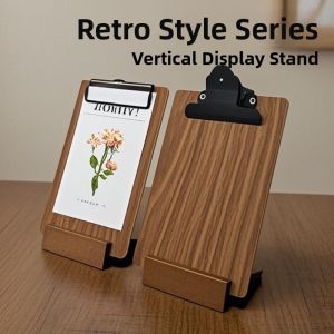 Wooden A4 Vertical Folder Display Board Tea Shop Menu Front Desk Price List Advertisement Board Table Top Sign Holder