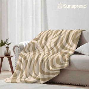 Beast Kingdom | beige zebra stripe Soft Warm Flannel Blanket Lightweight Cozy Christmas Halloween Home Decor Room