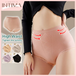 INTIMA 5 unit seluar dalam kapas pinggang tinggi lancar untuk wanita Tummy Control Butt Lift Body pembentuk pakaian antibakteria kelangkang tinggi keanjalan Thread Briefs Panty selesa