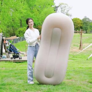 โซฟาเป่าลมไฟฟ้าอัตโนมัติแบบพกพากลางแจ้งคนเดียวขี้เกียจพักกลางวันตั้งแคมป์ที่นิยมในโลกออนไลน์เตียงเบาะลมเก้าอี้เลานจ์อากาศ