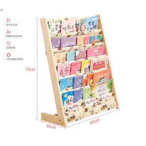 New Multi-Layer Mobile Storage Rack Baby Picture Book Stand Solid Wood Combination Bookcase Creative Organizer Shelf for Kids