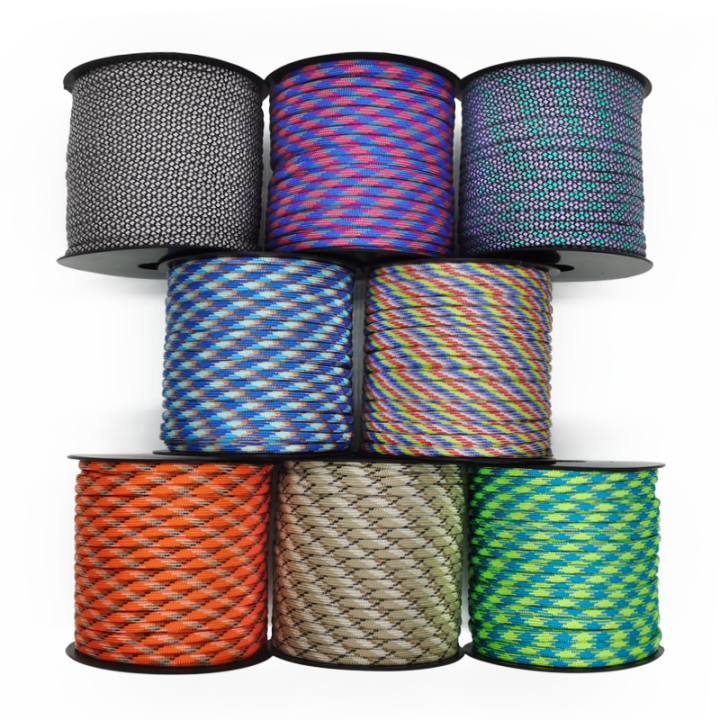 Dây Dù 7 Lõi 50/100M 550 Paracord 4mm Dây Dù Polyester Ngoài Trời Dùng ...