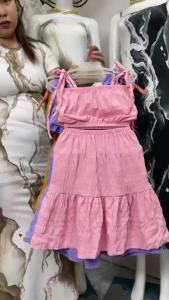 Self Tie Crop Top Terno Skirt Bubble Lattice Kids 2-4 y/o
