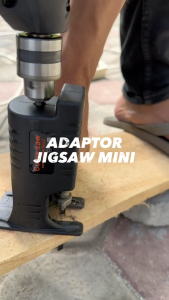 adaptor mesin bor + 3 mata pisau gergaji ukir pemotong kayu recipro jigsaw potong melekung pvc