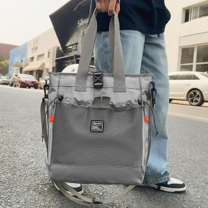 Large Capacity Mens Crossbody Bag School Bag Study Tutoring Handbag Oxford Cloth Material Zipper Closure Leisure Shoulder Bag