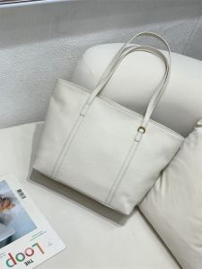 Soft Leather Tote Bag Womens Commuter Bag Simple Design Handbag Single Shoulder Bag Large Capacity City Style Urban Minimalist