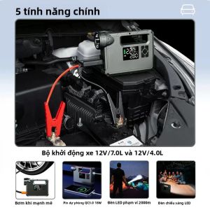 Đèn Pin Cắm Trại Có Thể Sạc Lại Camason Với Máy Nén Khí Máy Bơm Không Khí Lốp Xe Ô Tô Jump Starter Đèn Pin Đèn Pin Ngoài Trời Công Cụ Sinh Tồn