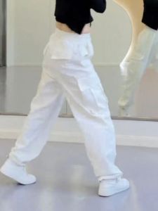 Quần Dài Thường Ngày Bằng Lụa Băng Màu Trắng Mùa Hè Cho Nữ Quần Dài Ống Đứng Rộng Rãi Nhanh Khô Thon Gọn Khiêu Vũ Quần Dài Cao Cấp