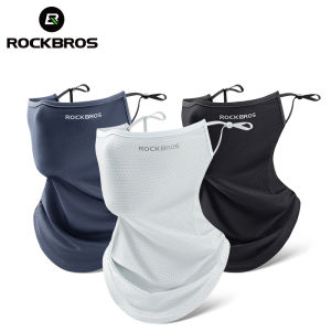 RockBros | ROCKBROS Summer Ice Silk Cycling Face Mask Breathable Anti-UV Bike Face Neck Cover Bandana MTB Road Sports Hanging Ear Scarf