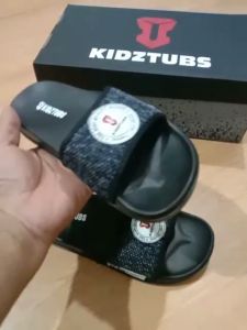 KIDZTUBS Sandal Anak Laki Laki Karet Slip On Selop Slide Jepit Karakter Hitam 6 10 Tahun Kaki Fashion