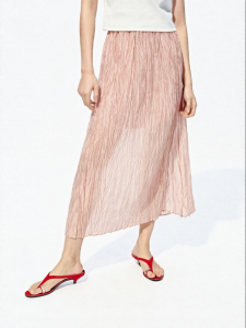 MO&Co. | Lyocell Elastic Waist Straight Long Skirt