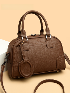Designer Womens Handbag Soft Leather Crossbody Bag Trendy Boston Style Versatile Casual Shoulder Bag Pure Color PU Material