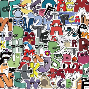 52PCS Hot Alphabet lore DIY Funny Stickers Cool For Kids Toys Notebook Luggage Motorcycle Laptop Refrigerator Decals Graffiti