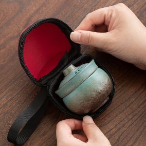 Bộ Ấm Trà Cắm Trại Thu Nhỏ Siêu Nhẹ Bằng Gốm Sứ Kèm Hộp Đựng Du Lịch Bộ Pha Trà Di Động Dành Cho Người Đi Bộ Đường Dài