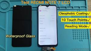 6.3 For Xiaomi Redmi Note 7 Cellphone Screen Touch Glass with Frame Digitizer Replacement For Note 7 Pro M1901F7G LCD