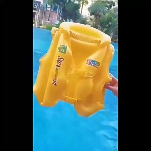 Áo phao tập bơi bơm hơi LIFE3 cho bé có khóa bấm điều chỉnh cao cấp chất liệu an toàn dày dặn cao cấp cho bé POPO