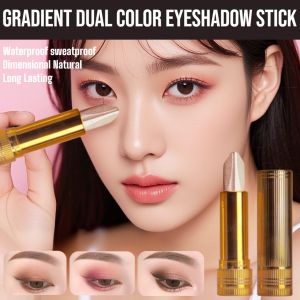 Gradient Dual Color Eyeshadow Stick Double Colors Lazy Eye Shadow Stick Waterproof Long Lasting Glitter Eyeshadow