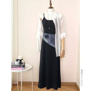 XIAOER | Đầm Chemise Đệm Phù Hợp Thông Gió