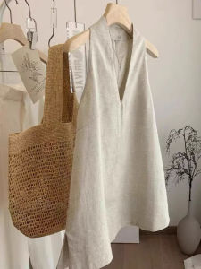 V.C.I | Summer Wear Minimalist Cut Loose V-Neck Halter Tank Top