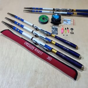 SET TEGEK KOLONG OREGON RAWIT 240 270 300 360 450 BAHAN CARBON - SUDAH RING DAN REEL SEAT - SENAR - TOKOS TINGGAL PAKAI