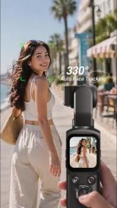 Camera Hành Động Màn Hình Cảm Ứng Cầm Tay 4K Thực Thụ Camera Vlog Bỏ Túi Di Động Với 330 Tính Năng ° Quay Video Ngoài Trời Bằng Ống Kính Xoay