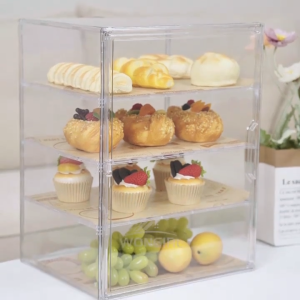 【Ship Today】3/4 Layers  Magnetic Dustproof Acrylic Display Case Store Dessert Cake Food Pastry Bread ShowRack Clear Case Sto  | Ships Today