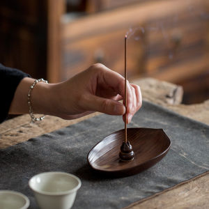 Luxin Ceramic Stoneware Orange Brown Glaze Line Incense Incense Holder Furnace For Home Indoor Zen Agarwood Sandalwood Incense Incense Burner Incense Holder