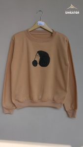 MESIR FACE Sweater Crewneck Wanita Bahan Fleece