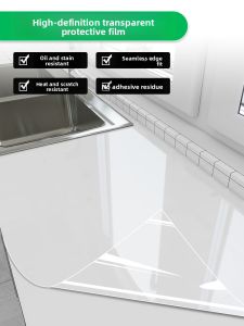 XIANXIANWUFANG | Thick Transparent Oil-Resistant Heat-Resistant Self-Adhesive Kitchen Counter Protection Film