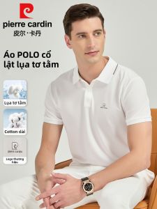 Pierre Cardin | Áo Polo Lụa Trắng Thời Trang Tay Ngắn