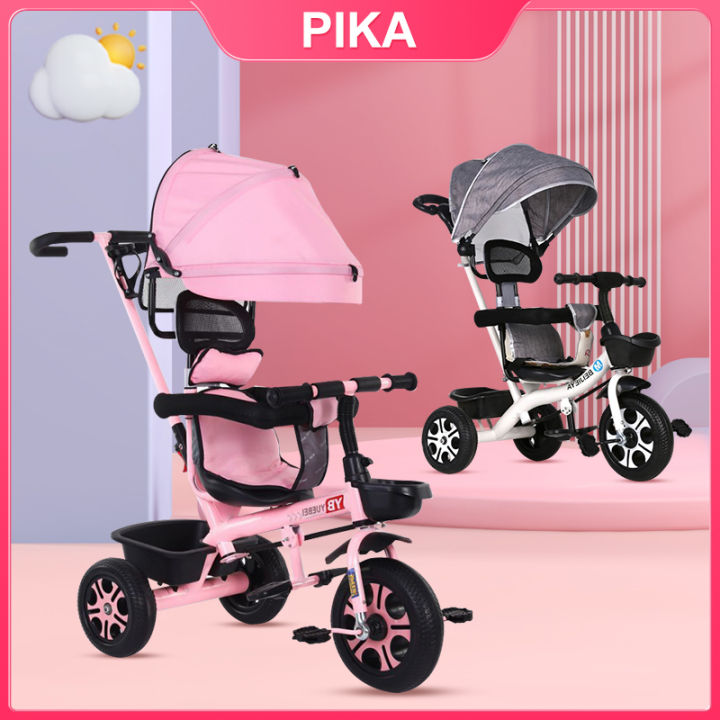 4in1 Stroller Bike For Kids 3 Wheels Trolley Bike Baby Stroller With Canopy Kids Tricycle Lazada PH