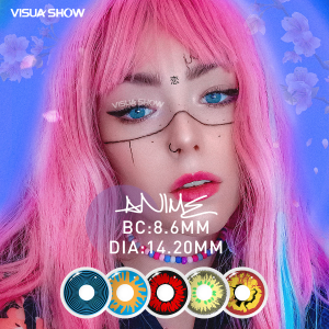 วิชัวโชว์คอสเพลย์อะนิเมะคอนแทคเลนส์สีสีดำ&สีขาวสยองขวัญคอนแทคเลนส์ 1 คู่เลนส์รายปีสำหรับฮาโลวีนคอสแต่งหน้า