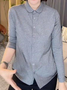 UYFY | Gray Casual Long Sleeve Collared Womens Jacket Stylish Ageless Fashionable Versatile Top For Autumn 2025 Elegant Ladies Wear