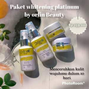 Paket Brightening platinum Orlin beauty Skincare original murah(Krim Susah putih/Kusam)