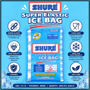 SHURE Super Elastic Ice Bag 4 x 12 PE | 2000 PCS/Bundle | For Ice Ice Tubig & Drinks