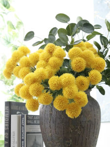 Xixi XY Faux Flower Fluffy Ball Plastic Home Decor Sample Room Decoration Velvet Flower Art Placement Decoration