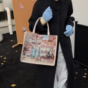 GROSIRAN OMYGOOSE Tote Bag Wanita Tas Tenteng Handbag Motif Mekkah Medium 0287