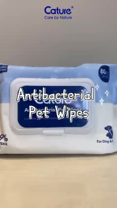 Cature Antibacterial Pet Wipes 80 Sheets Tisu Basah Anjing Kucing Haiwan Peliharaan Antibacterial