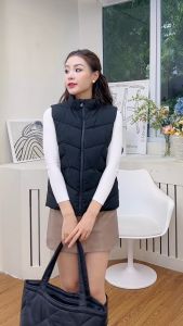 [Voucher 15% MOV 199K cap 100K Áo Khoác Phao Gile Nữ Trần Bông 3 Lớp HeraDG Dáng Suông Túi 2 Bên Chất Liệu Xanh Recycle Cản Gió Chống Nước WJKBC3014