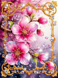 Huacan New Arrivals Diamond Painting Pink Peach Blossoms Diamond Embroidery Flower Complete Kit Wall Decor Handmade Gift