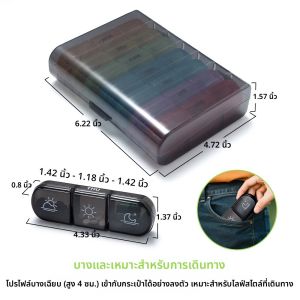 กล่องจัดยาประจำสัปดาห์ 1 ชิ้น (21 ช่อง) - กล่องยา 3 ครั้งต่อวัน กล่องยาขนาดใหญ่ ปราศจากสาร BPA สำหรับวิตามินและอาหารเสริม