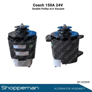 COACH TRUCK ALTERNATOR ASSEMBLY DOUBLE PULLEY WITHOUT VACUUM 150A 24VOLTS BY-0250IR