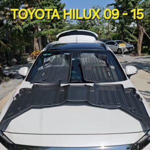TOYOTA HILUX 2009 – 2015: Thảm lót sàn ô tô MAXXCAR nhựa TPE 5D đúc nguyên khối cao cấp. Ảnh thật
