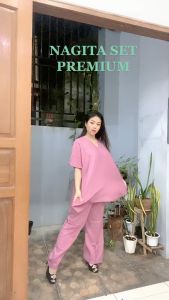 NAGITA SET LONG SQUARE / ATASAN BLOUSE BAHAN RAYON TWILL