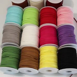 50yards/lot 2mm Mutilcolored Korean Suede Cord Faux Leather Rope String for DIY Bracelet Necklace Jewelry Gift Wrapping Supples